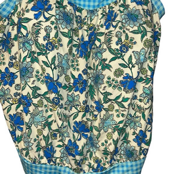 Nwt Lands end Tankini Top Lotus Floral Gingham swim top plus size 24W 3X - Picture 3 of 4
